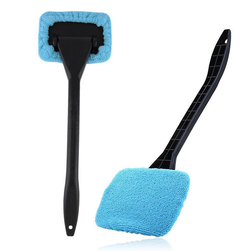 Window Brush Microfiber Wiper Cleaner Light Blue Cleaning Brush with Cloth Pad Car Auto Cleaner Cleaning Brush Wiper Clean Tools