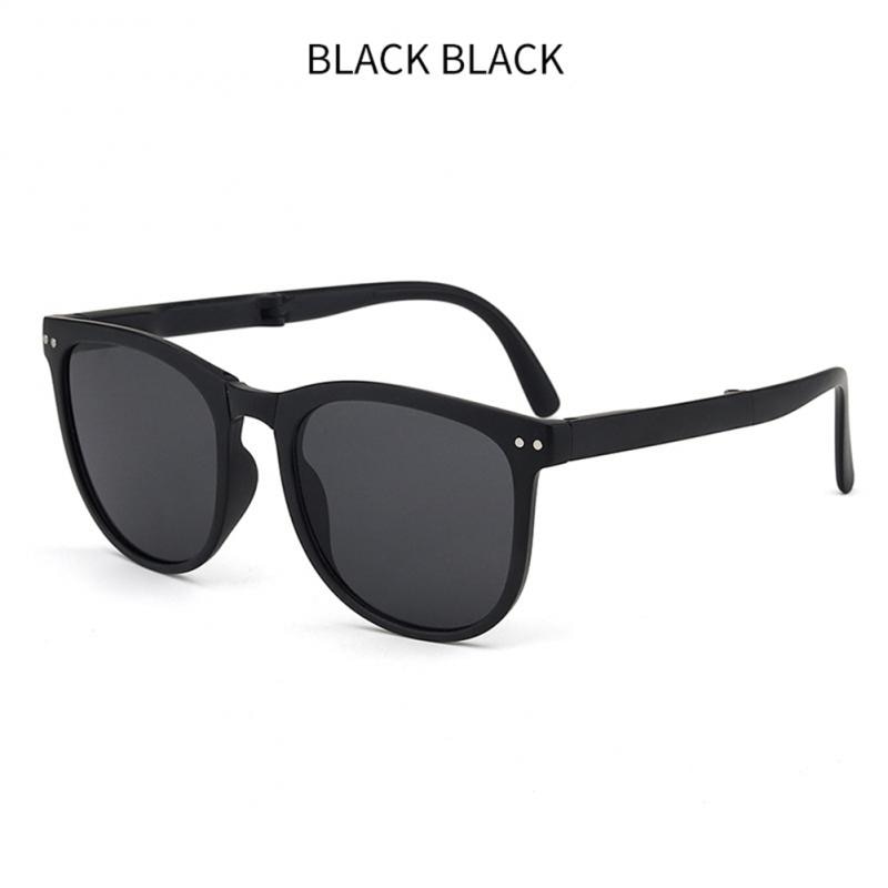New Portable Folding Sunglasses With Box Women Men Upscale Brand Retro Foldable UV400 Sunscreen Spectacles For Driving Hot