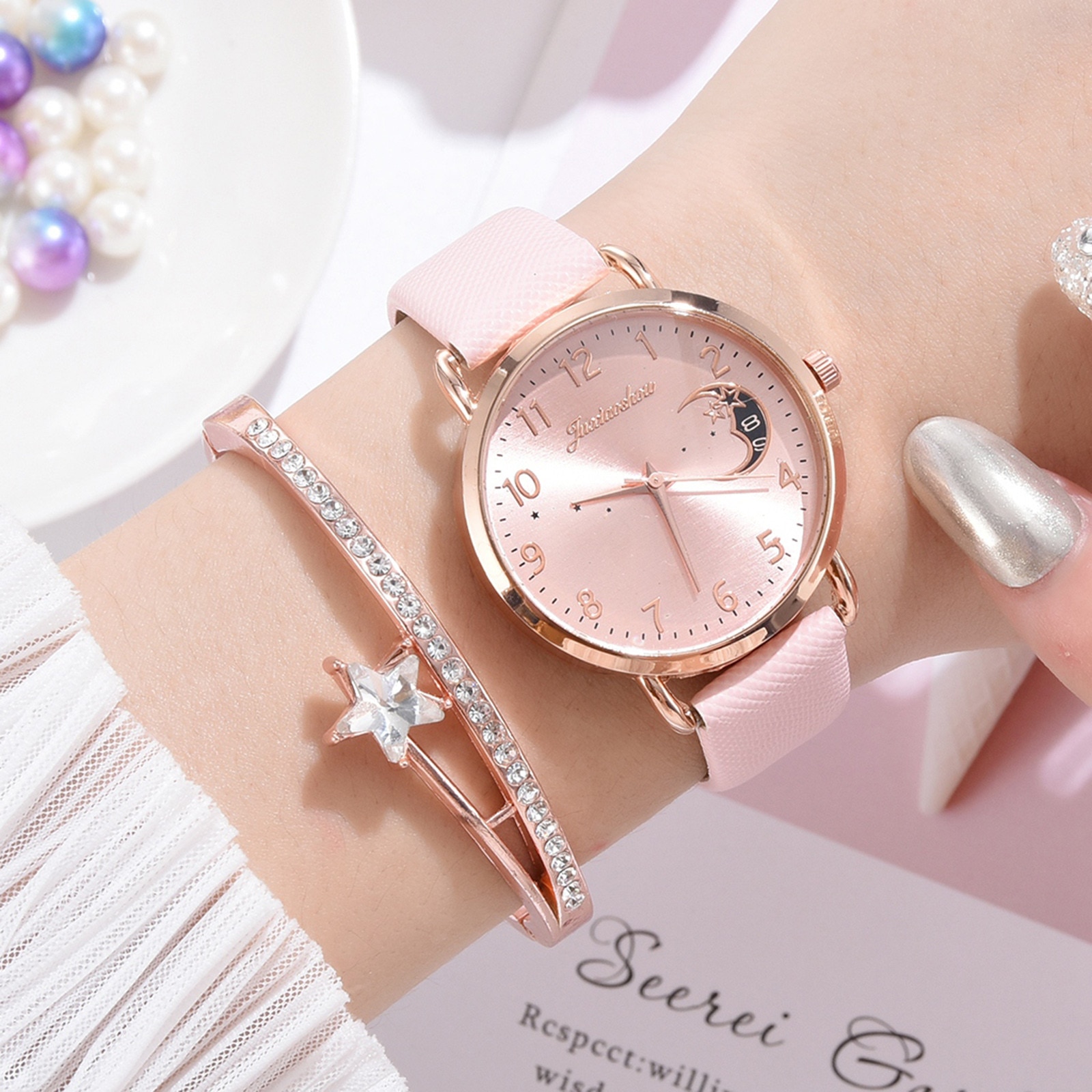 Sleek Minimalist Fashion With Strap Dial Women's Quartz Watch Gift Watch Casual Women's Watch Romantic Starry Sky Watch