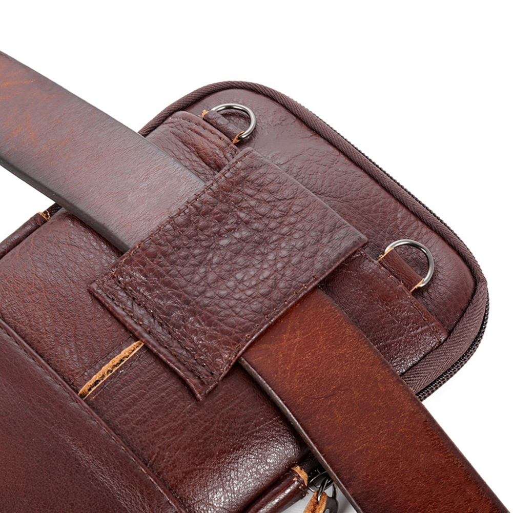 Men's Genuine Leather Waist Packs Phone Pouch Bags Waist Bag Male Small Chest Shoulder Belt Bag 2021 Designer Crossbody Bags