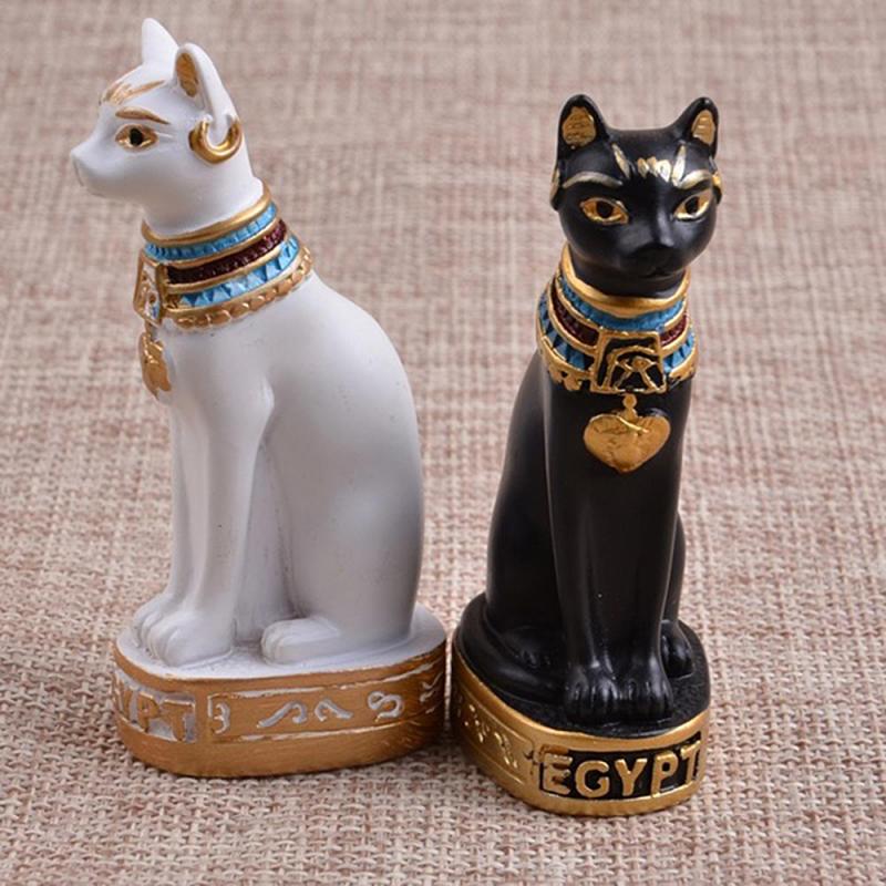 Egyptian Cat Figurine Statue Decoration Vintage Cat Goddess Bastet Statue Home Garden Decoration Crafts Exotic Customs Figurine