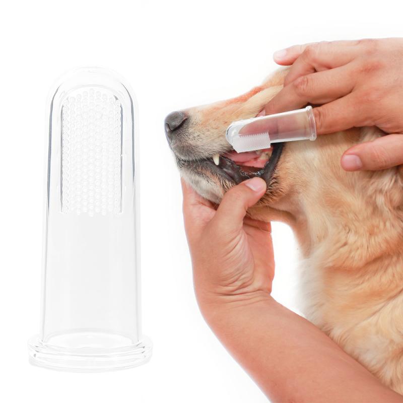 Pet Toothbrush Super Soft Pet Finger Toothbrush Dog Brush Bad Breath Tartar Teeth Care Tool Pet Cleaning Silicagel Supplies