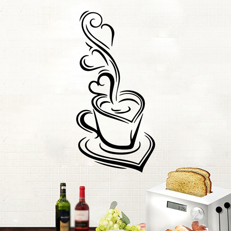 Wallpapers Vinyl Stickers Cuisine Mural Coffee 1PC Large Decor Wallpaper Poster Wall Sticker House Decoration Kitchen Hot Sale