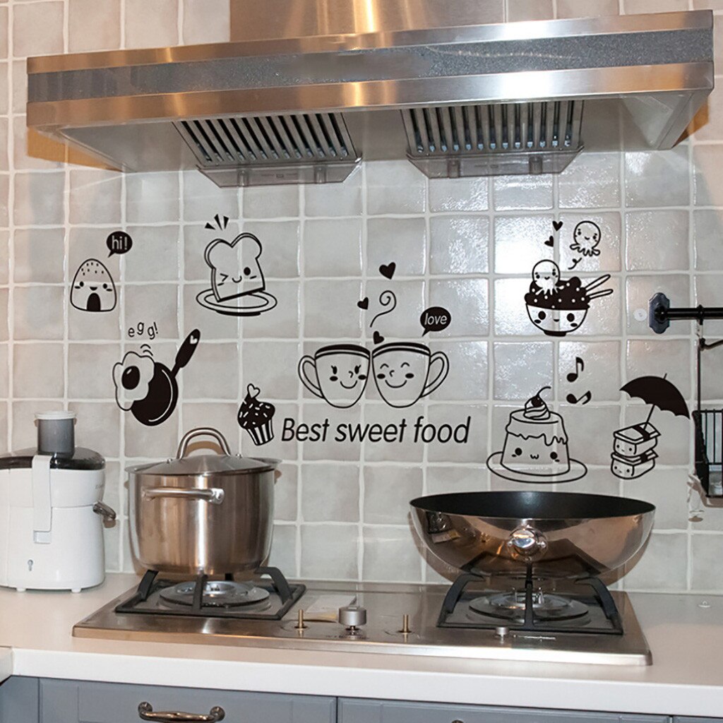 Kitchen Wall Stickers Coffee Sweet Food DIY Wall Art Decal Decoration Oven Dining Hall Wallpapers PVC wall decals/Adhesive#45