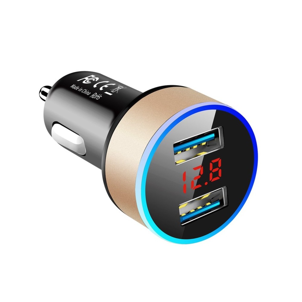 3.1A Dual USB Car Charger 2 Ports LED Display Universal Mobile Phone Vehicle Chargers Fast Charging Adapter