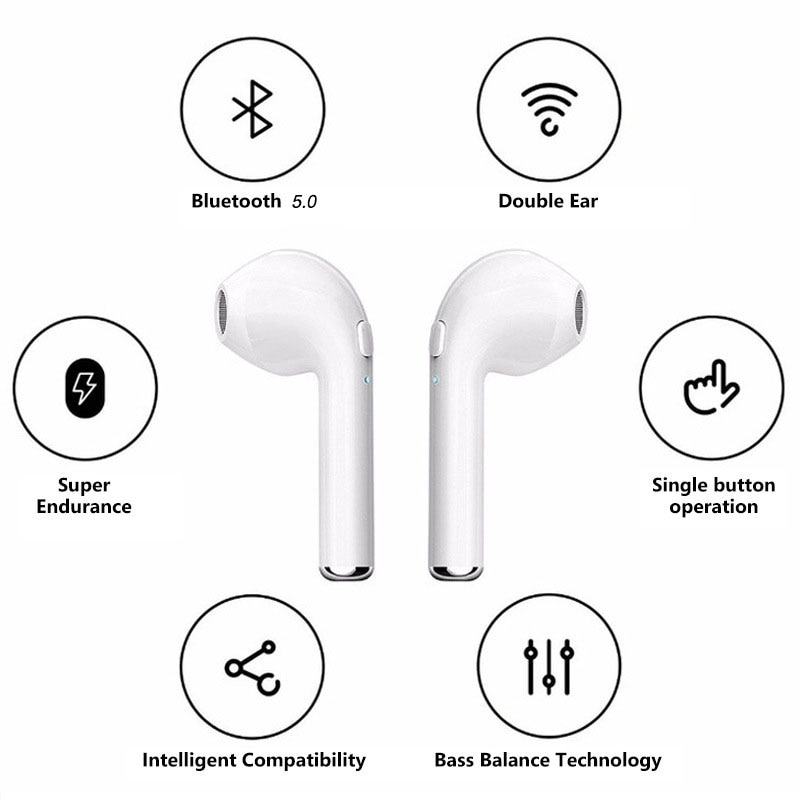 Original i7s TWS Fone Wireless Earphones Bluetooth Headphones with Charging Box Earbuds for Smart Phone Xiaomi Samsung Huawei