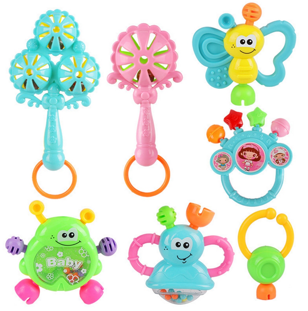 7pcs/Lot Infant Baby Toys Rattles Newborn Kids Hand Bell Children Developmental ABS Games Baby Toys 0-12 Months