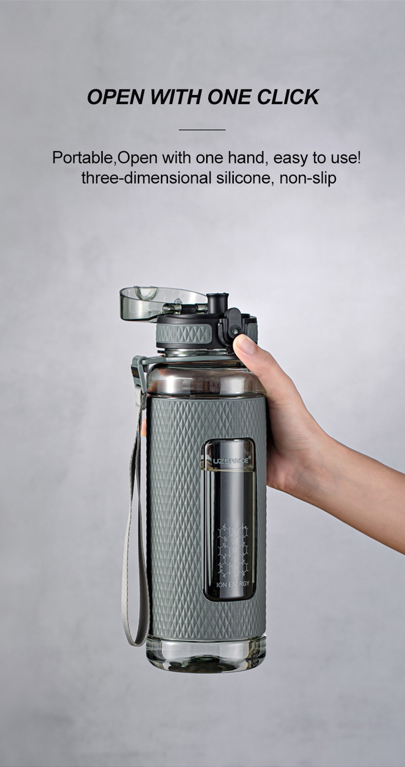 UZSPACE Sports Water Bottles Gym Leak-proof Drop-proof Portable Shaker Outdoor Travel Kettle Plastic Drink Water Bottle BPA Free