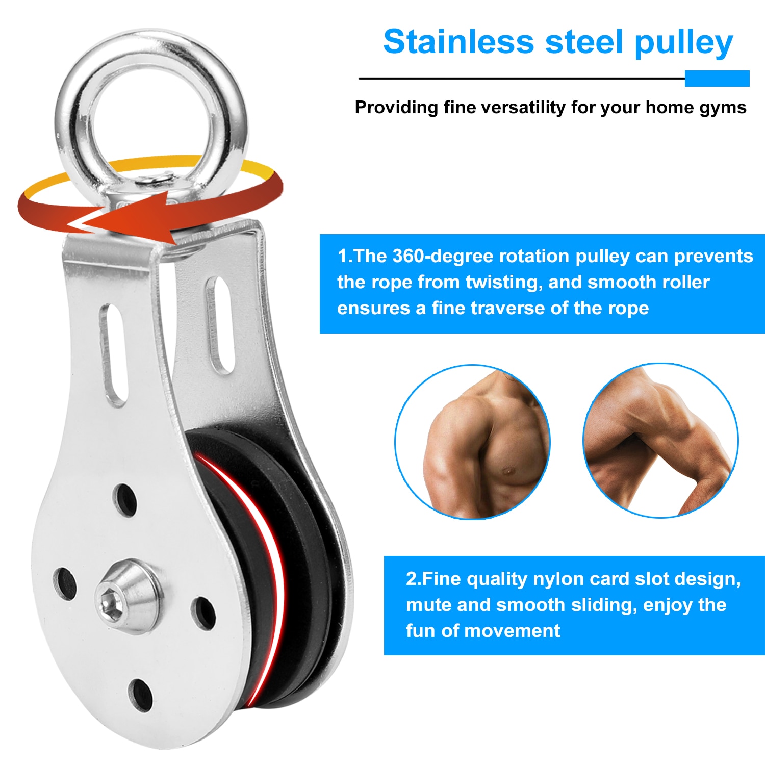 Fitness DIY Pulley Cable Machine Attachment System Loading Pin Lifting Arm Biceps Triceps Blaster Hand Strength Equipment