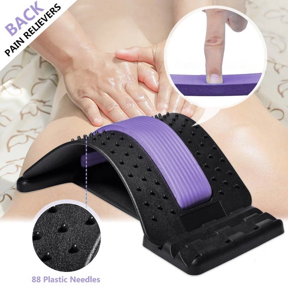Back Massager Stretcher Support Spine Deck Pain Relief Chiropractic Lumbar Relief Back Stretcher Fitness Equipments Accessories